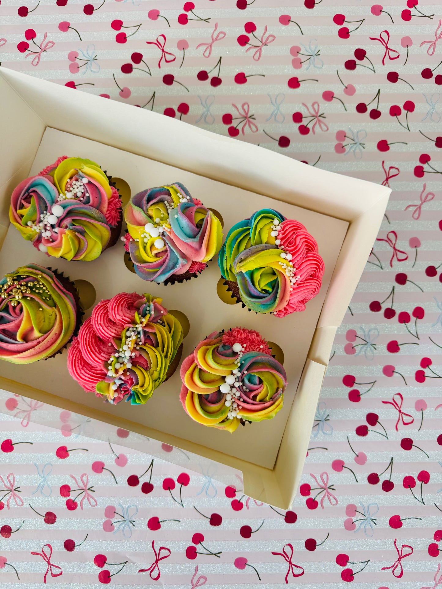 Rainbow Kisses Cupcakes