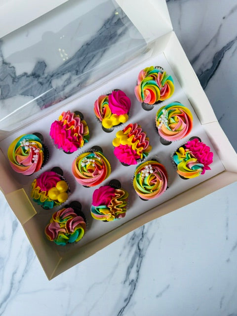 Rainbow Kisses Cupcakes